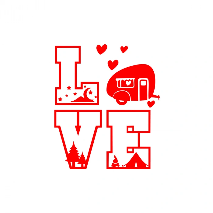 Love Sticker 17x17 Cm Kırmızı