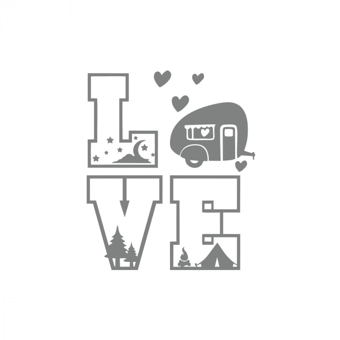 Love Sticker 17x17 Cm Gri