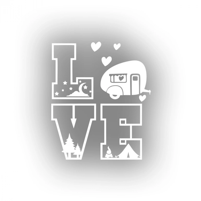 Love Sticker 17x17 Cm Beyaz