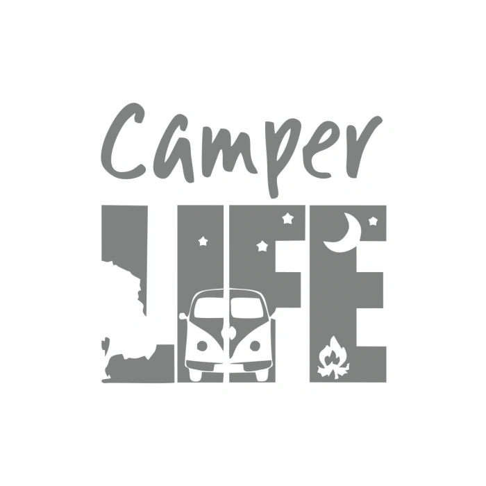 Camper Lifer Sticker 17x17 Cm Gri