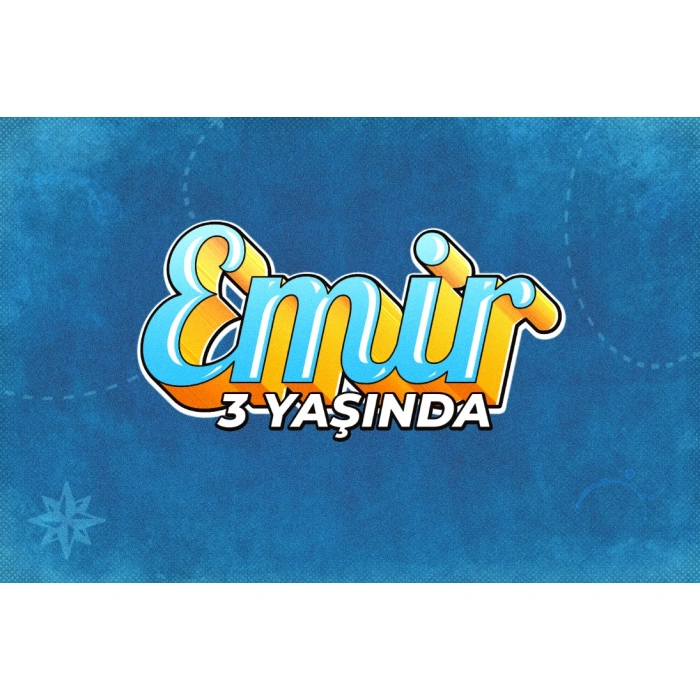 Mavi Yazılı Doğum günü Afişi - 100x150 Cm