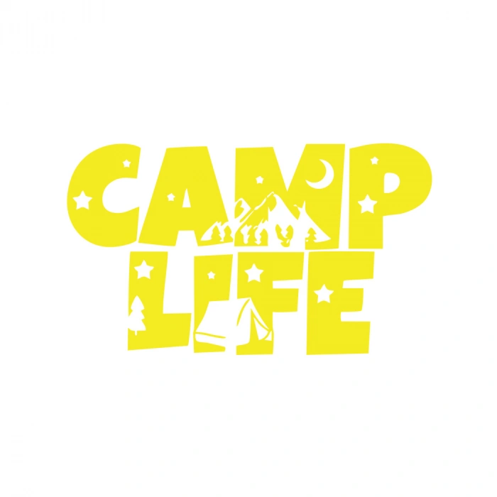 Camp Lifer Sticker 17x17 Cm Sarı