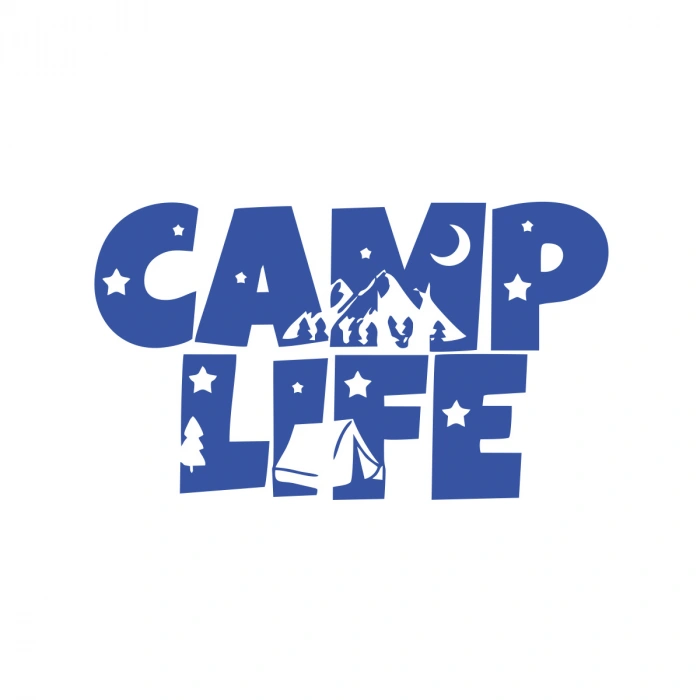 Camp Lifer Sticker 17x17 Cm Mavi