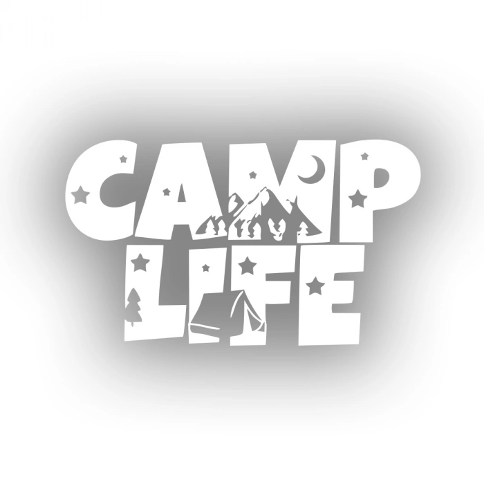 Camp Lifer Sticker 17x17 Cm Beyaz