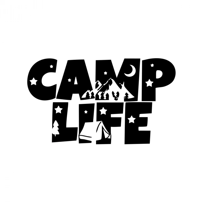 Camp Lifer Sticker 17x17 Cm Siyah