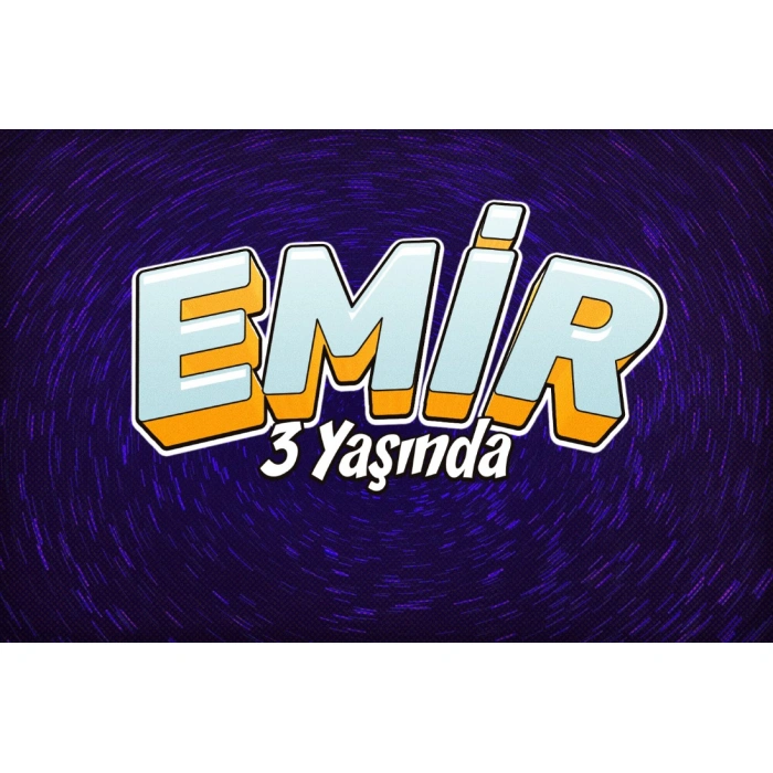 Mavi Yazılı Doğum günü Afişi - 100x150 Cm