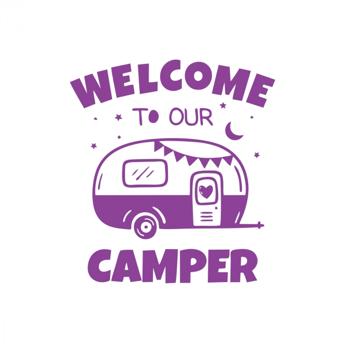 Welcome To Our Camper Sticker 17x17 Cm Mor