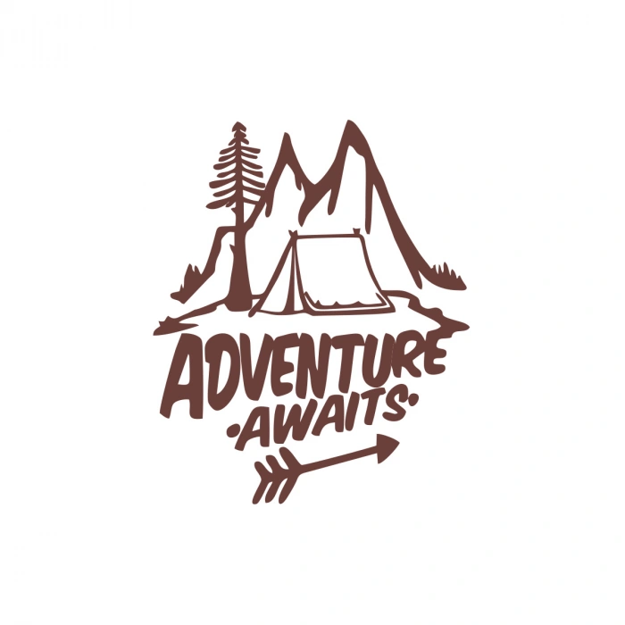Adventure Awaits Sticker 17x17 Cm Kahverengi