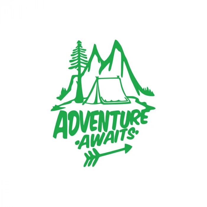 Adventure Awaits Sticker 17x17 Cm Yeşil