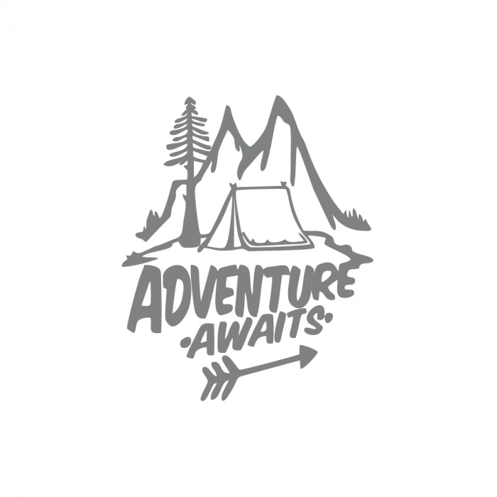 Adventure Awaits Sticker 17x17 Cm Gri