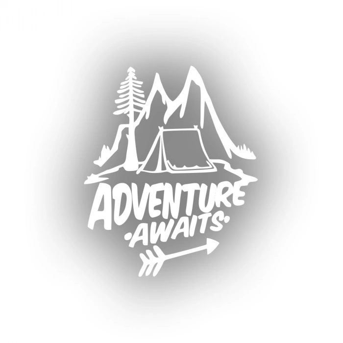 Adventure Awaits Sticker 17x17 Cm Beyaz