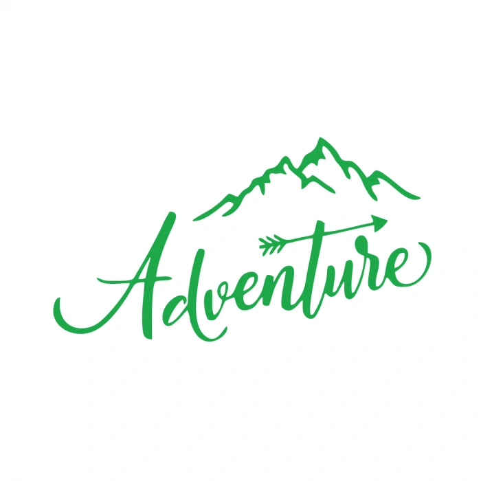 Adventure Dağ Sticker 17x17 Cm Yeşil