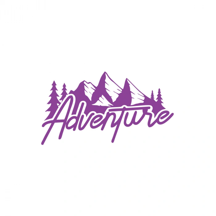Adventure Dağ Sticker 17x17 Cm Mor