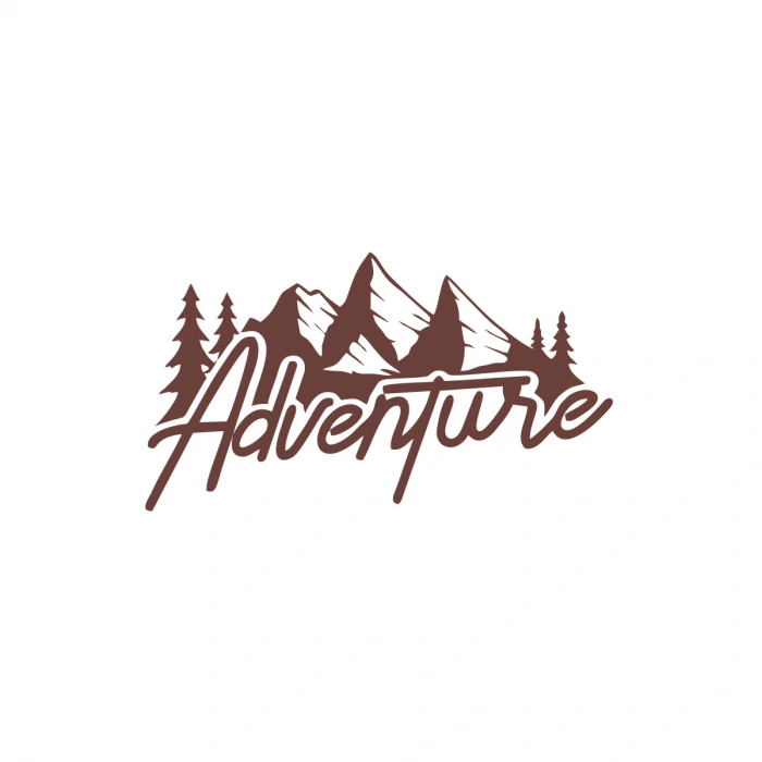 Adventure Dağ Sticker 17x17 Cm Kahverengi