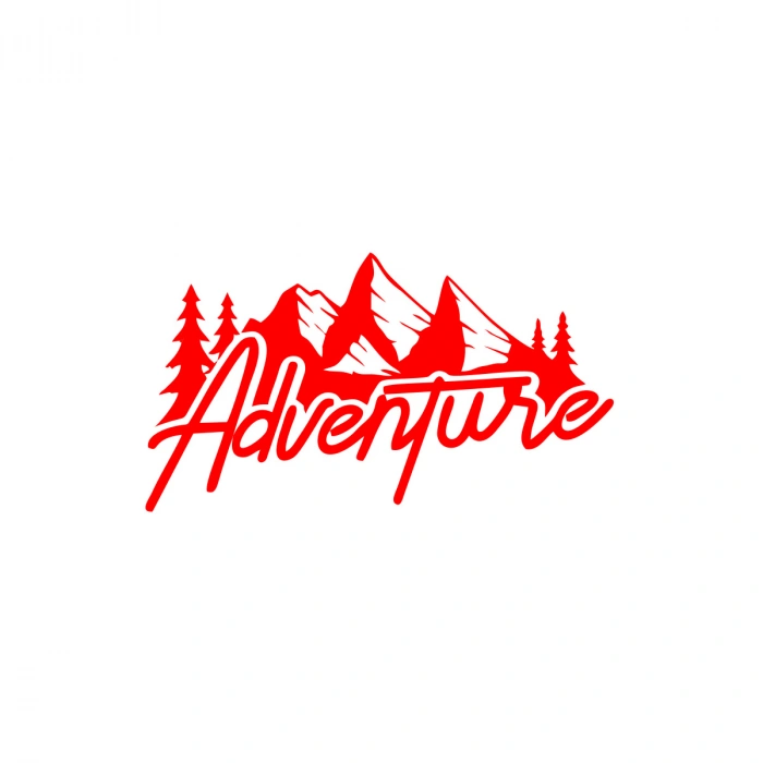 Adventure Dağ Sticker 17x17 Cm Kırmızı