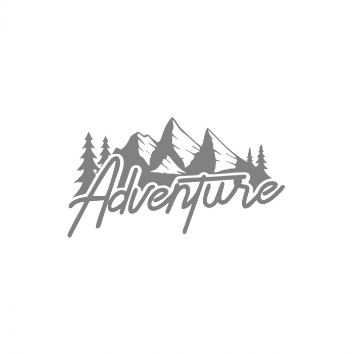 Adventure Dağ Sticker 17x17 Cm Gri