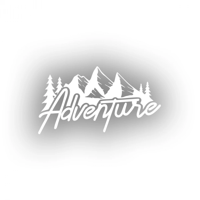 Adventure Dağ Sticker 17x17 Cm Beyaz