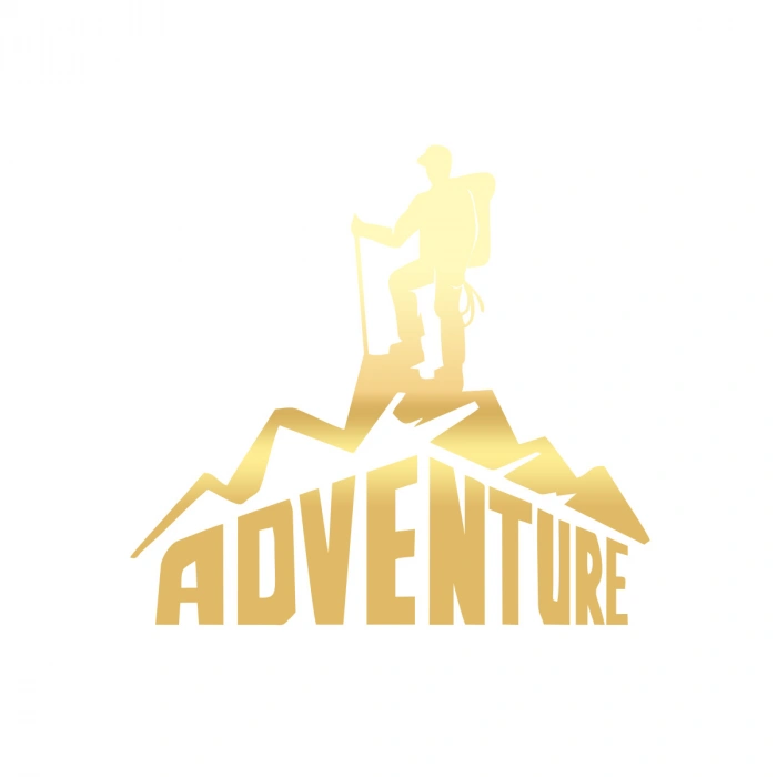 Adventure Dağcı Sticker 17x17 Cm Gold