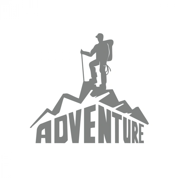 Adventure Dağcı Sticker 17x17 Cm Gri