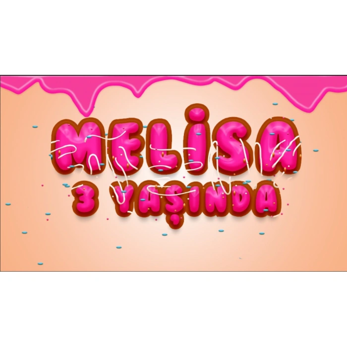 Donut Temalı Doğum Günü Afişi - 100x150 Cm