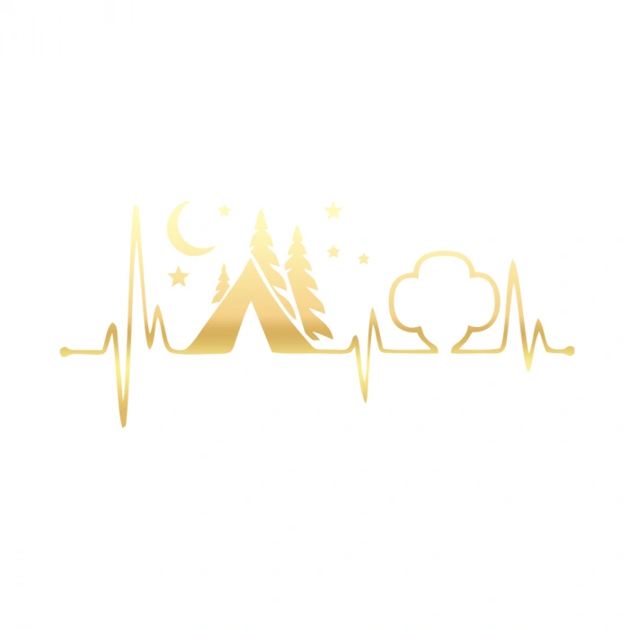 Ritim Kamp Karavan Sticker 17x17 Cm Gold