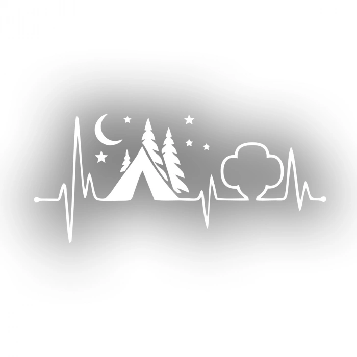 Ritim Kamp Karavan Sticker 17x17 Cm Beyaz