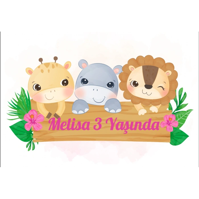 Sevimli Hayvanlar Doğuym Günü Afişi - 100x150 Cm