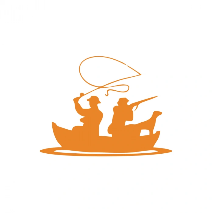 Balıkçı ve Avcı Sticker 17x17 Cm Turuncu