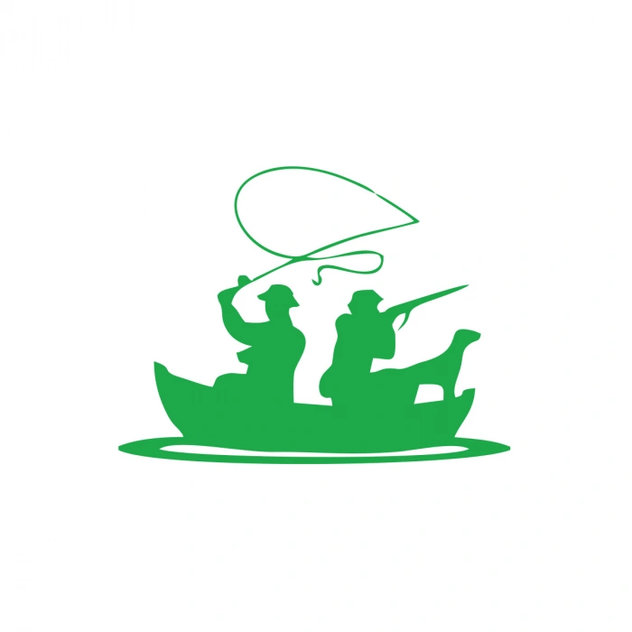 Balıkçı ve Avcı Sticker 17x17 Cm Yeşil