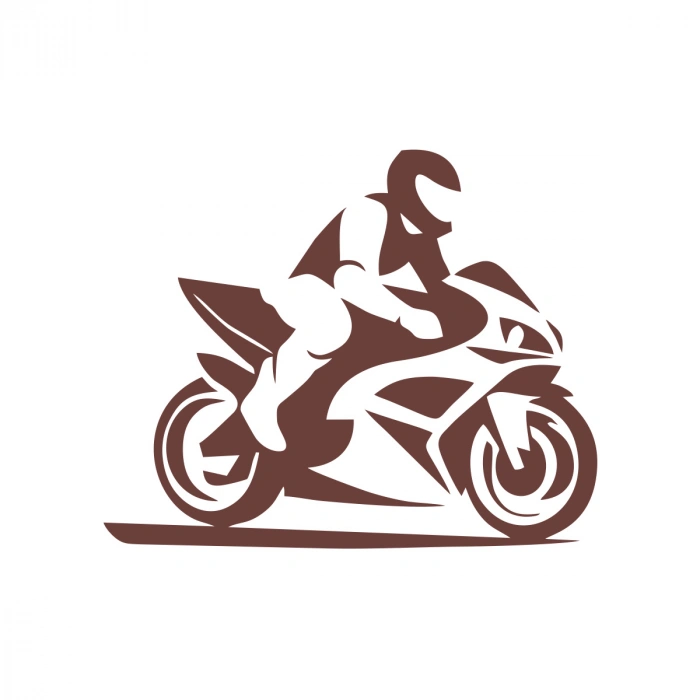 Motorcu Sticker 17x17 Cm Kahverengi