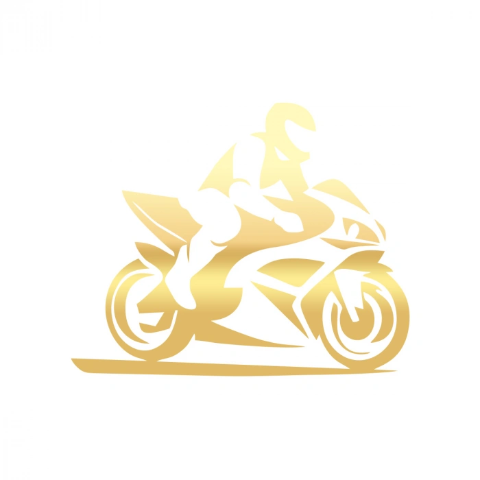 Motorcu Sticker 17x17 Cm Gold