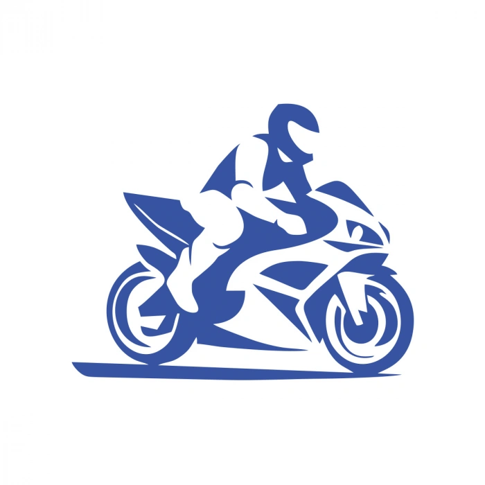 Motorcu Sticker 17x17 Cm Mavi