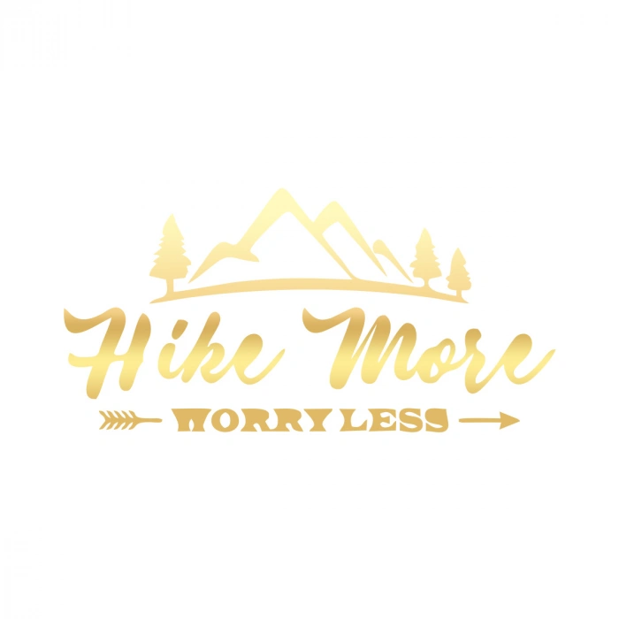 Hike More Dağ Sticker 17x17 Cm Gold