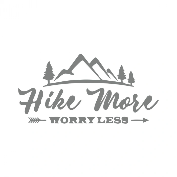 Hike More Dağ Sticker 17x17 Cm Gri