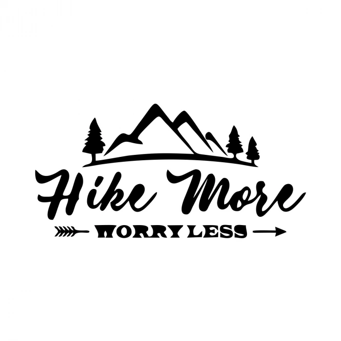 Hike More Dağ Sticker 17x17 Cm Siyah