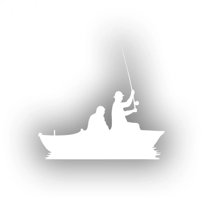 Balıkçı Sticker Balıkçı Sticker 17x17 Cm Beyaz