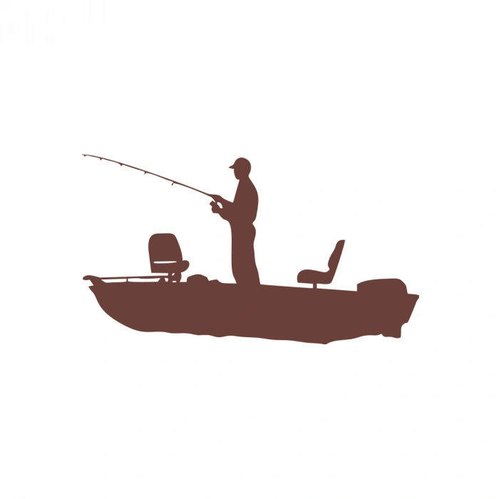 Balıkçı Sticker Balıkçı Sticker 17x17 Cm Kahverengi