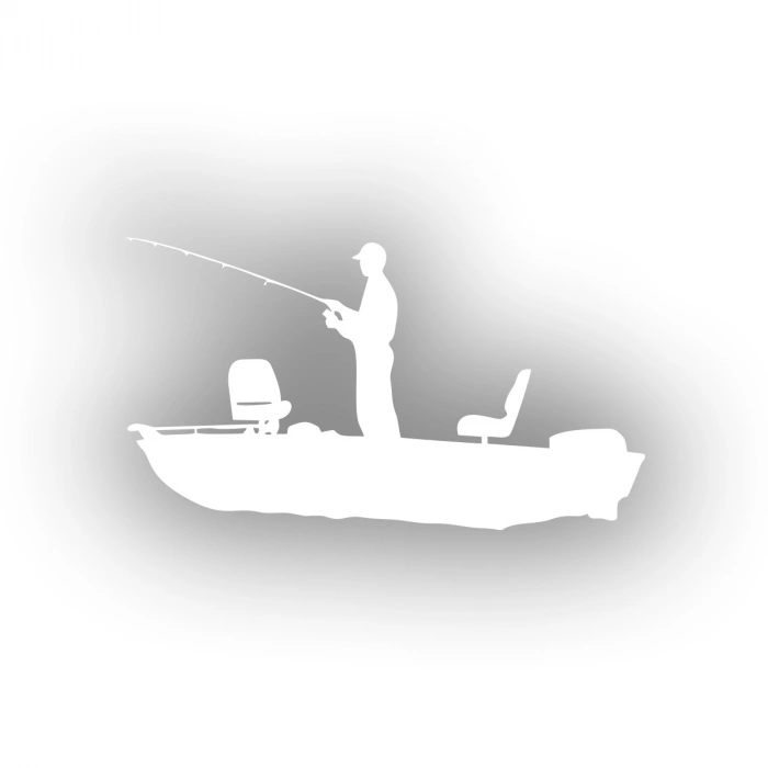 Balıkçı Sticker Balıkçı Sticker 17x17 Cm Beyaz