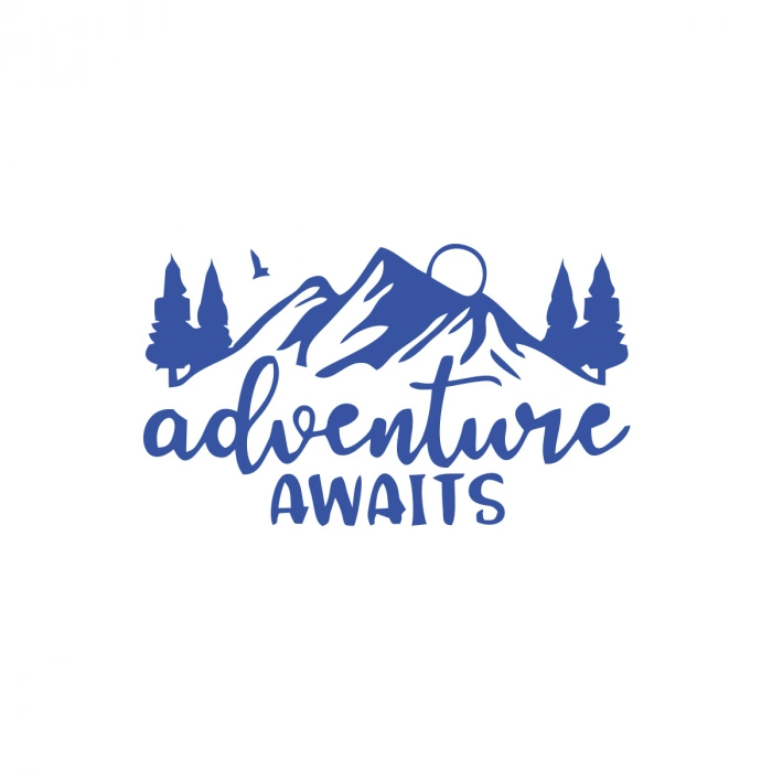 Adventure Awaits Sticker 17x17 Cm Mavi