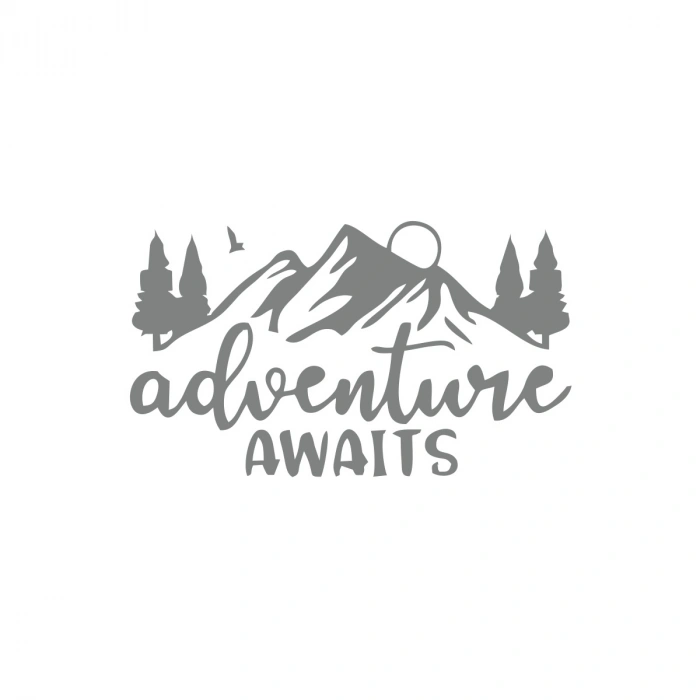 Adventure Awaits Sticker 17x17 Cm Gri
