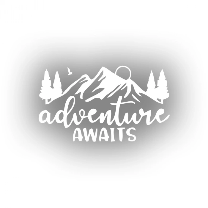 Adventure Awaits Sticker 17x17 Cm Beyaz
