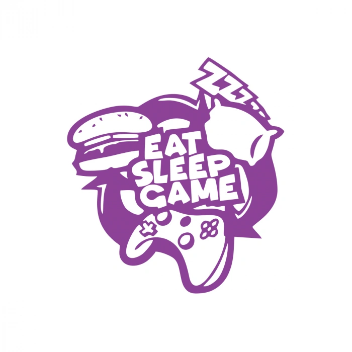 Eat Sleep Game Sticker 17x17 Cm Mor