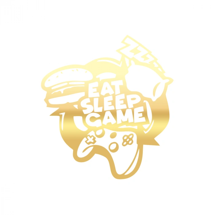 Eat Sleep Game Sticker 17x17 Cm Gold