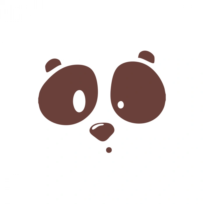 Panda Surat Sticker 17x17 Cm Kahverengi