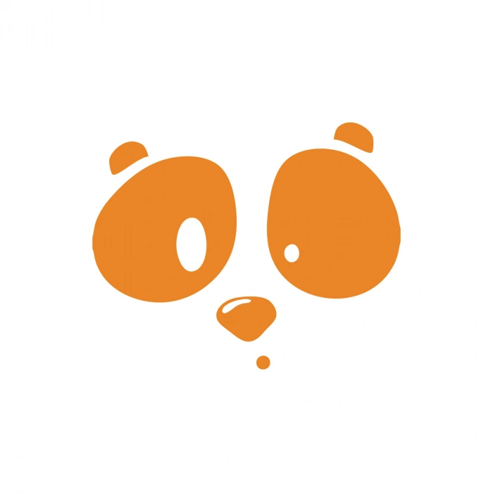 Panda Surat Sticker 17x17 Cm Turuncu