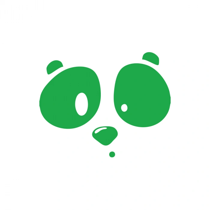 Panda Surat Sticker 17x17 Cm Yeşil