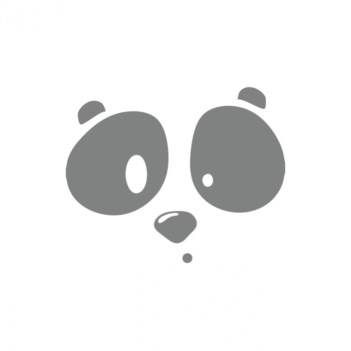 Panda Surat Sticker 17x17 Cm Gri