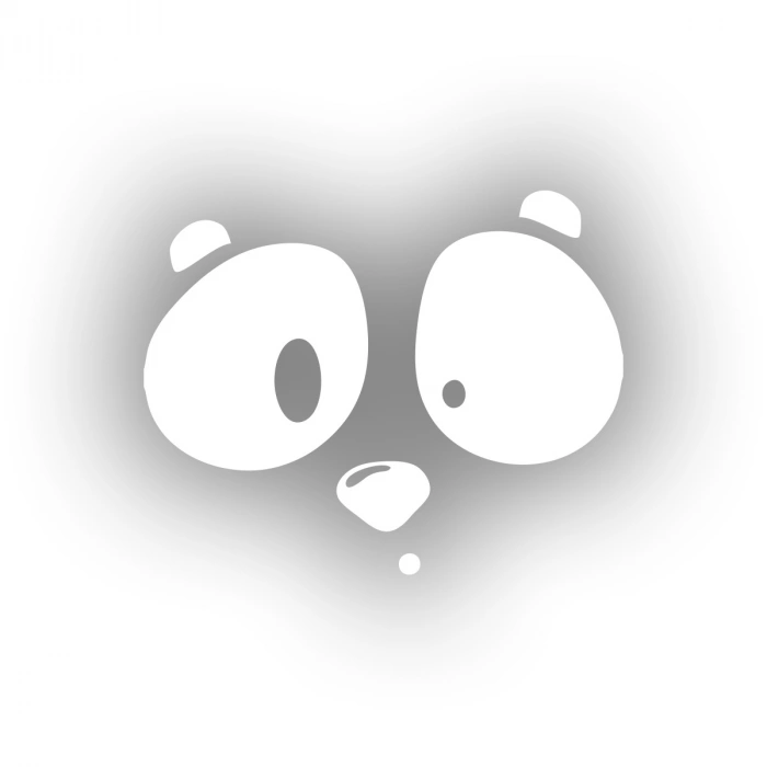 Panda Surat Sticker 17x17 Cm Beyaz