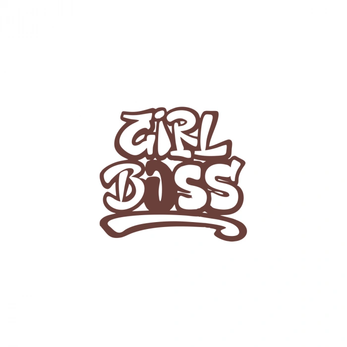 Girl Boss Sticker 17x17 Cm Kahverengi