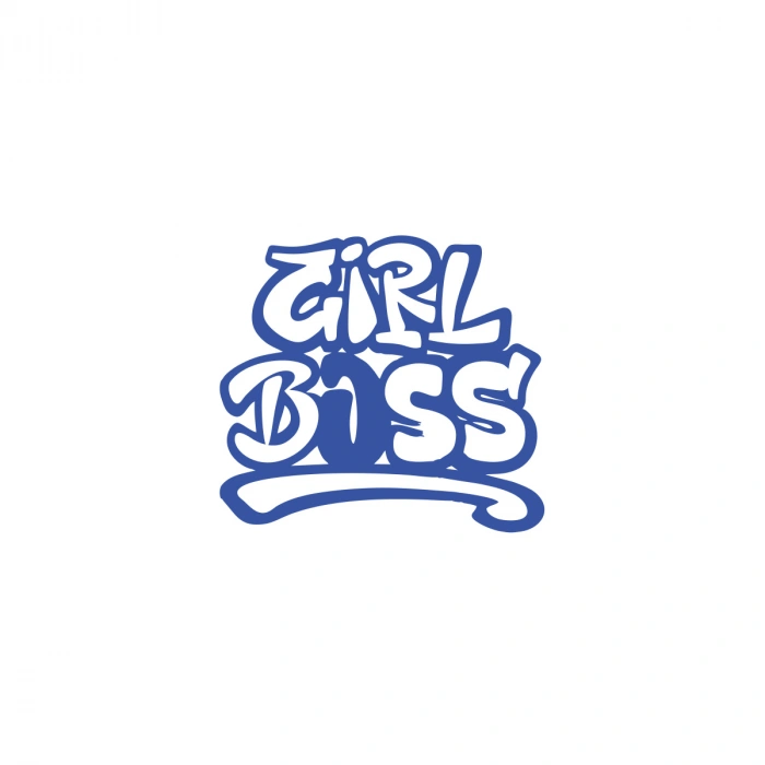 Girl Boss Sticker 17x17 Cm Mavi